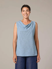 CUT LOOSE Crosshatch Draped Neck Top - 4195885