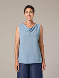 CUT LOOSE Crosshatch Draped Neck Top - 4195885