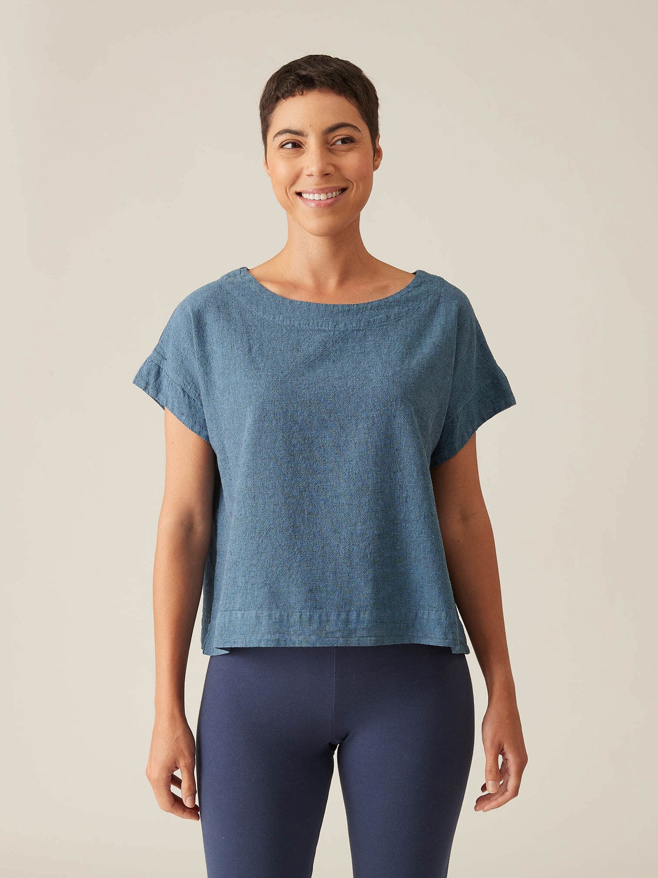 CUT LOOSE - Crosshatch Short Sleeve Crop Top - 4196326