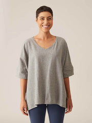 CUT LOOSE - Crosshatch One-Size V-Neck Top - 4196617
