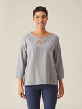 CUT LOOSE - Crosshatch Keyhole Top