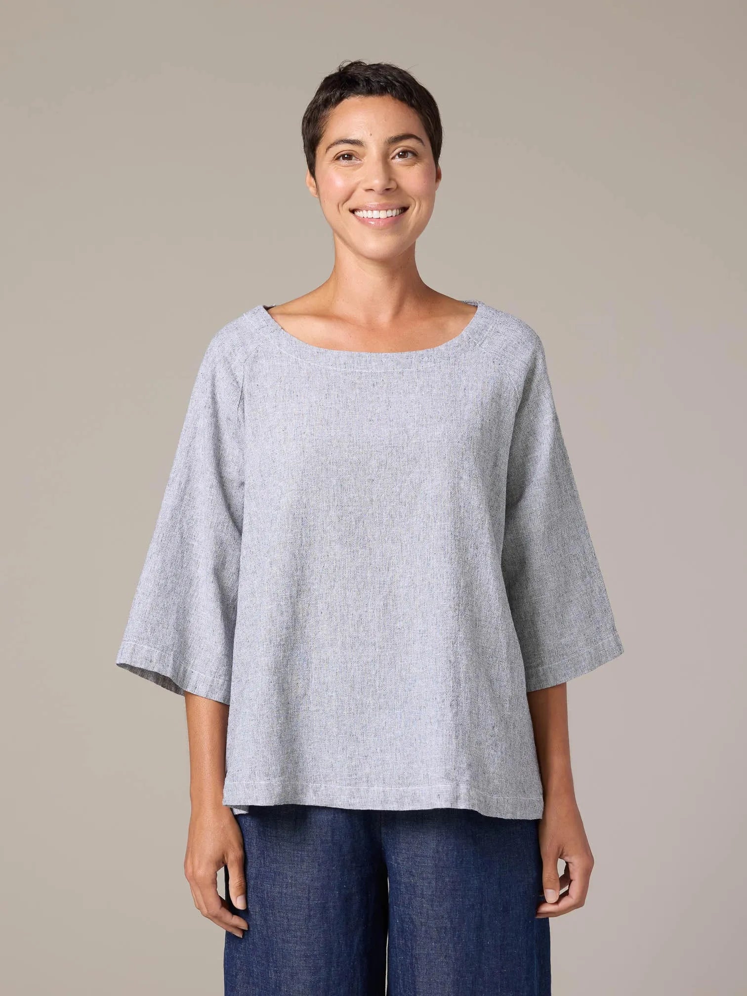 CUT LOOSE Crosshatch Wide Slv O/S Top - 4196854