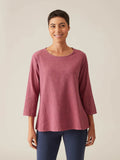 CUT LOOSE - Crosshatch 3/4 Sleeve A-Line Top