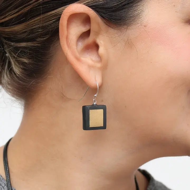 SYLCA Mira Verde Earrings - LS25E24 - BLACK