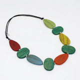 SYLCA Multi Color Mirelle Wood Statement Necklace