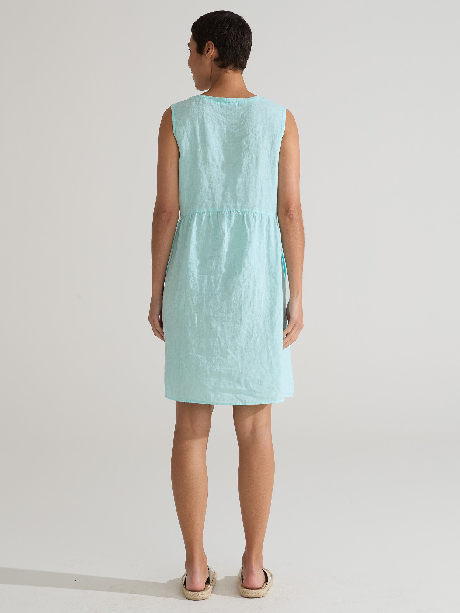CUT LOOSE - Hanky Linen Flounce Tank Dress - 4200706