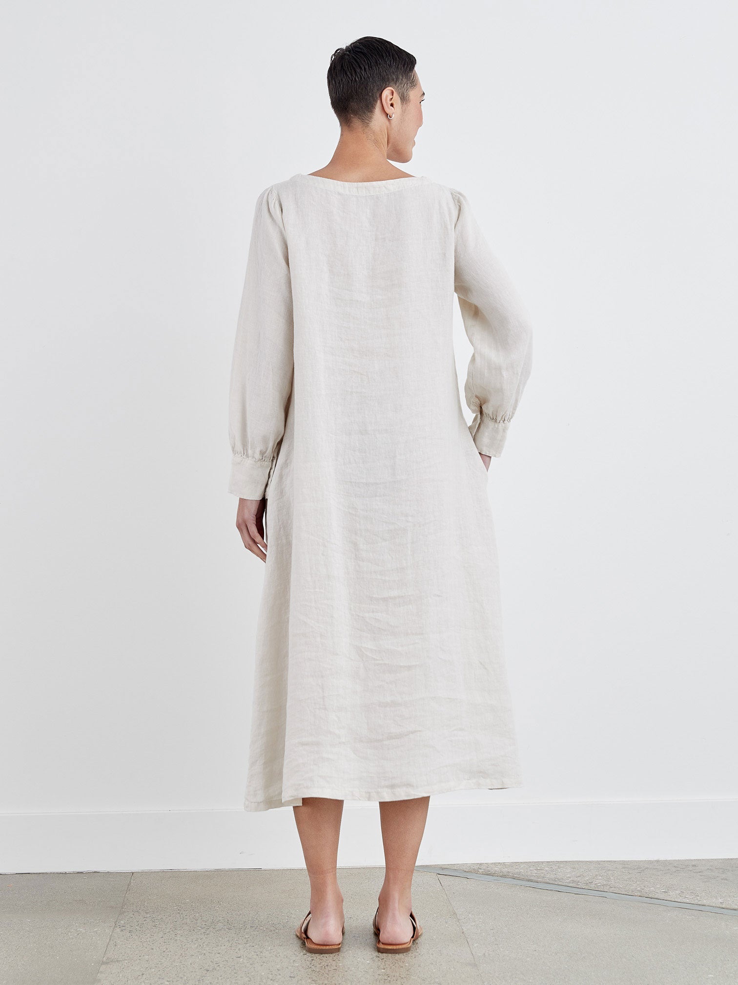 CUT LOOSE - Hanky Linen L/S Maxi Dress - 4201703﻿