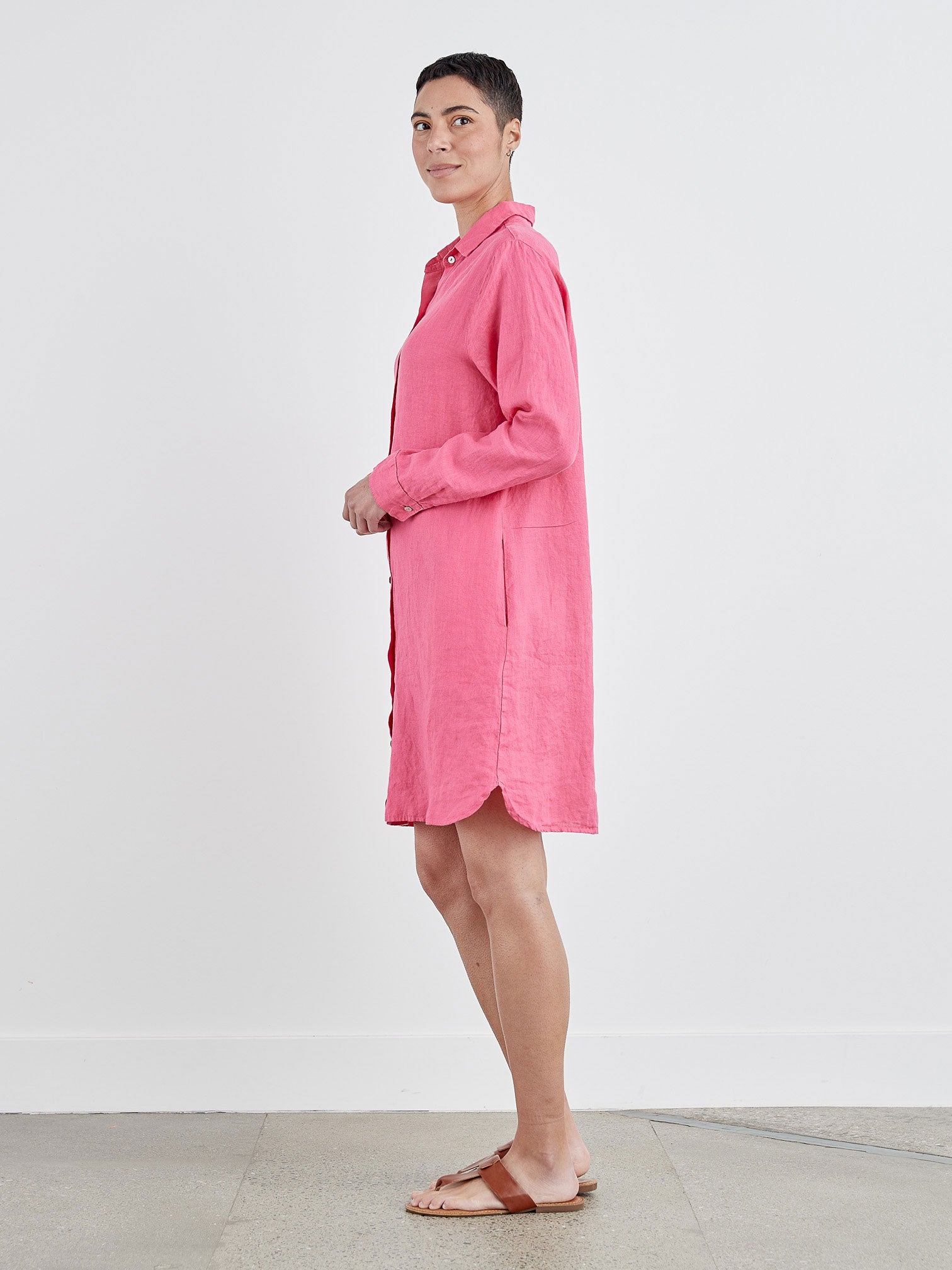 CUT LOOSE - Hanky Linen Shirt Dress - 4201707﻿