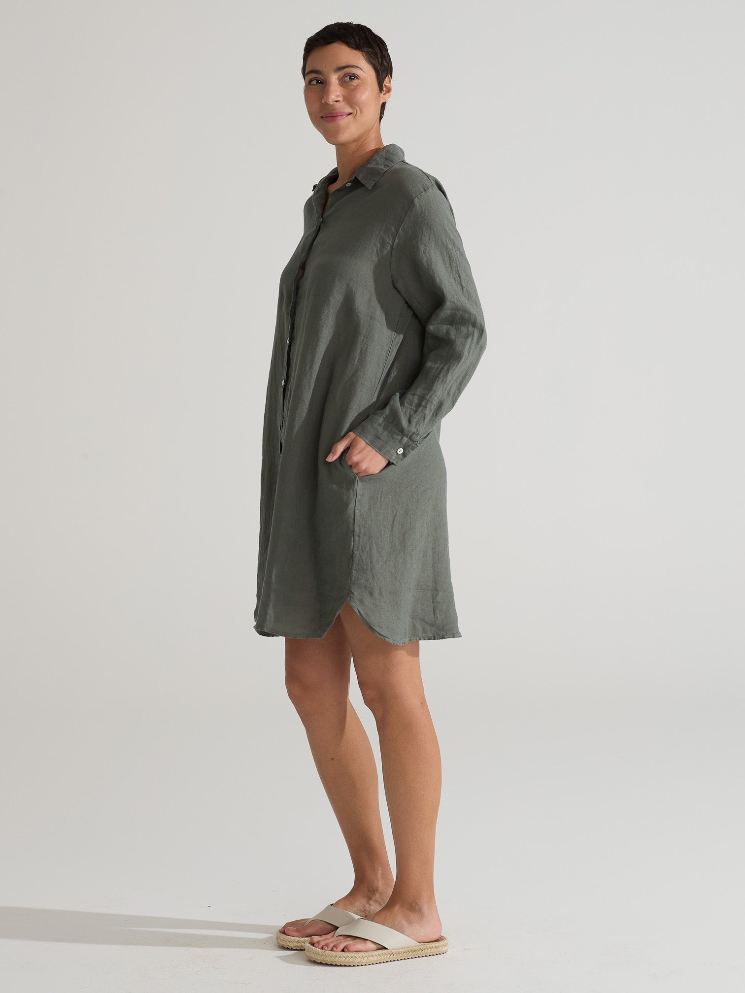 CUT LOOSE - Hanky Linen Shirt Dress - 4201707