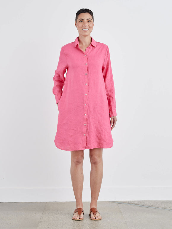 CUT LOOSE - Hanky Linen Shirt Dress (WATERMELON ONLY)