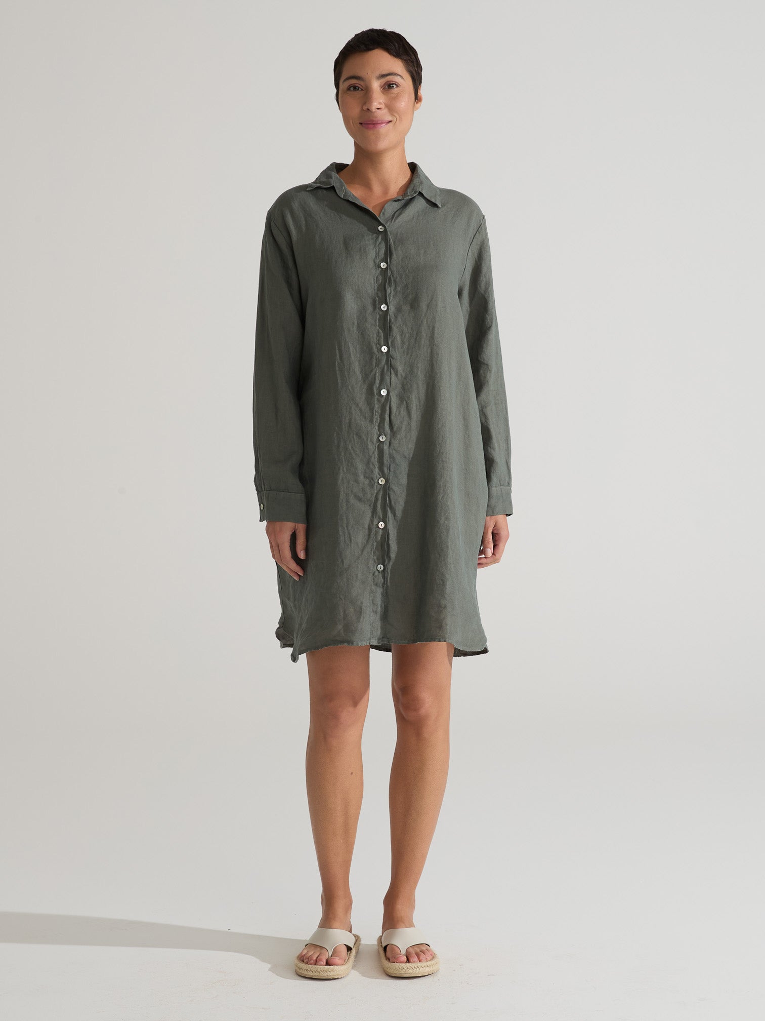 CUT LOOSE - Hanky Linen Shirt Dress - 4201707