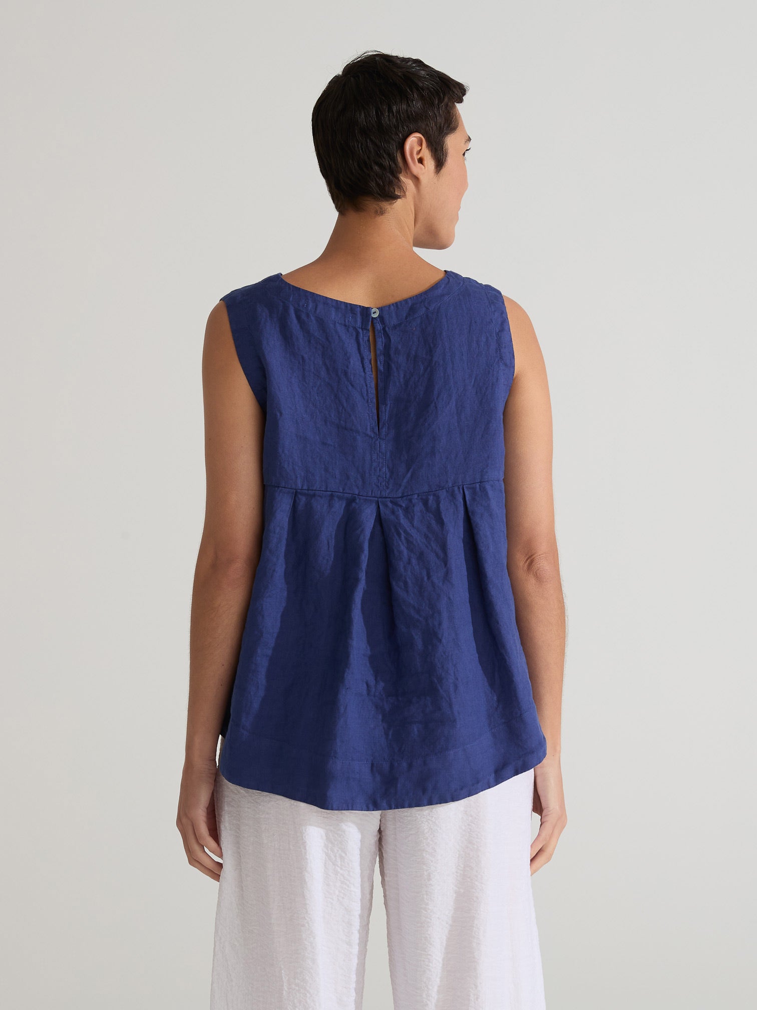 CUT LOOSE - Hanky Linen Hi Low Tank - 4205717