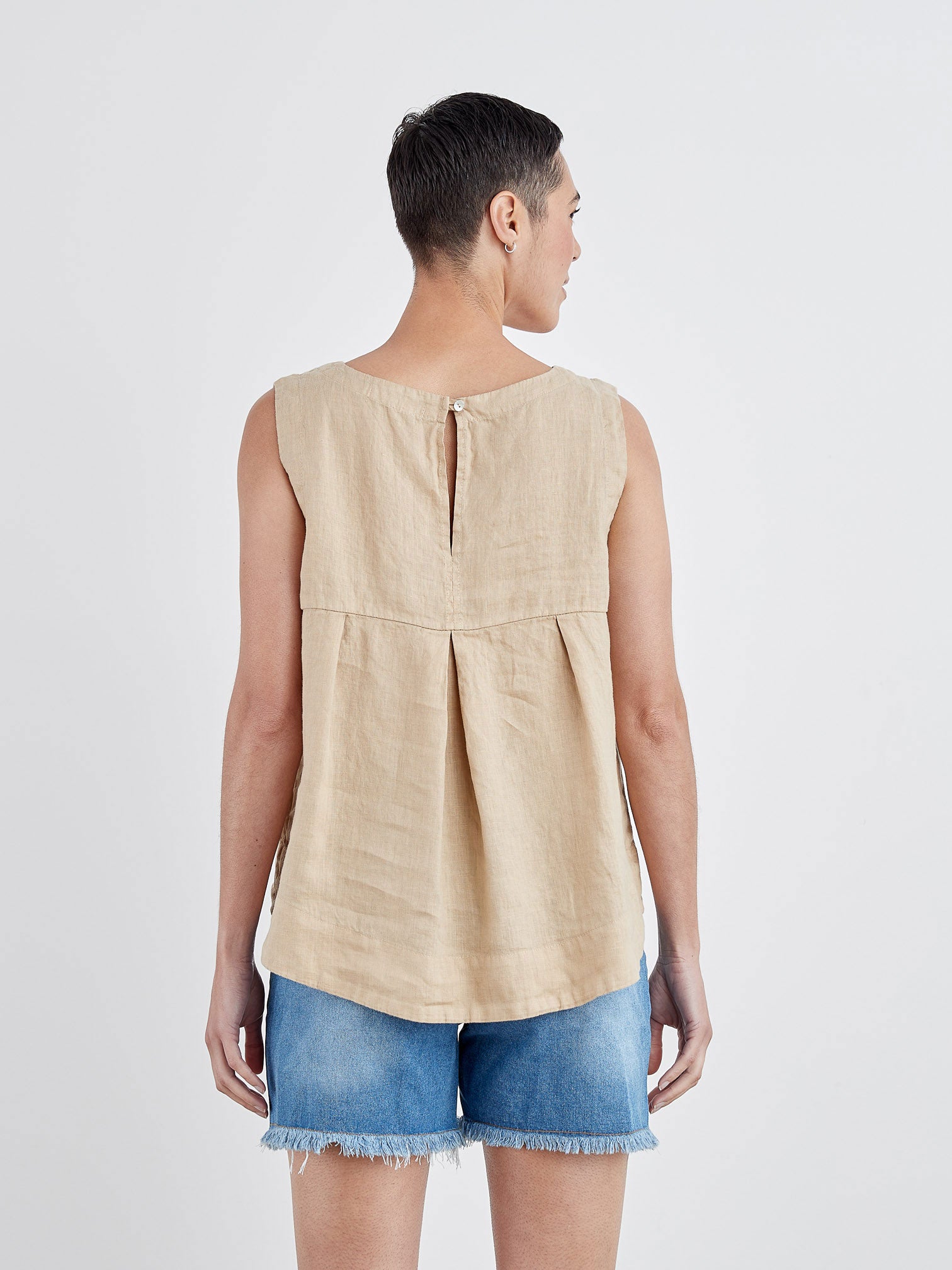 CUT LOOSE - Hanky Linen Hi-Low Tank - 4205717
