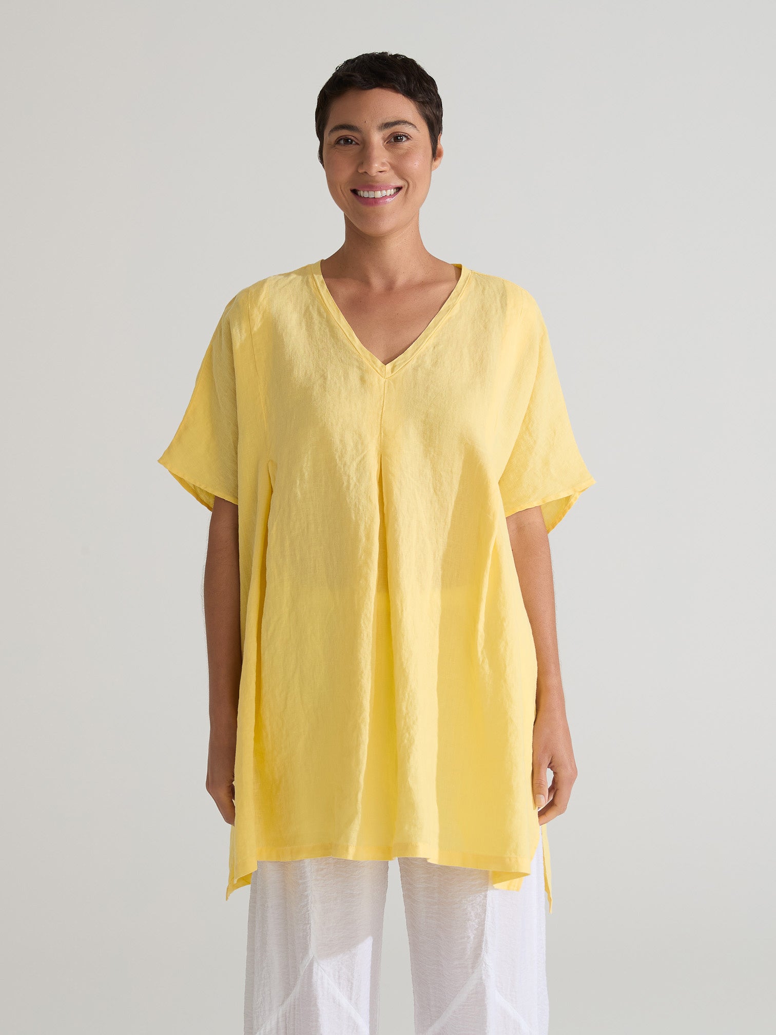 CUT LOOSE - Hanky Linen O/S Pleat Top - 4206039