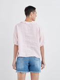 CUT LOOSE - Hanky Linen Ruffle Collar Top (PINK SALT ONLY)