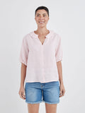 CUT LOOSE - Hanky Linen Ruffle Collar Top (PINK SALT ONLY)