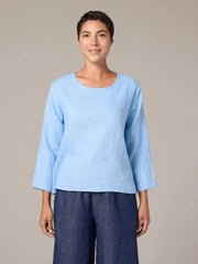 CUT LOOSE Hanky Linen 3/4 Slv Split Back - 4207965