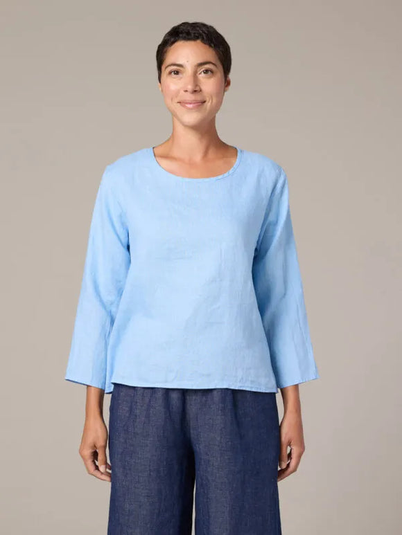 CUT LOOSE Hanky Linen 3/4 Slv Split Back - 4207965