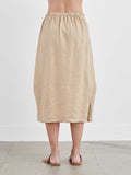 CUT LOOSE - Hanky Linen Side Pleat Skirt (JICAMA ONLY)