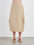 CUT LOOSE - Hanky Linen Side Pleat Skirt (JICAMA ONLY)