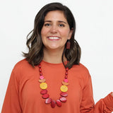 SYLCA Golden Timber Wood Bead Necklace