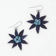 SYLCA Navy Amaya Flower Earrings - P23E02 - NAVY