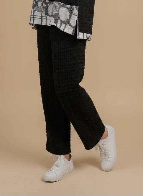 MOONLIGHT Black Textured Print Pant - P3829BIG