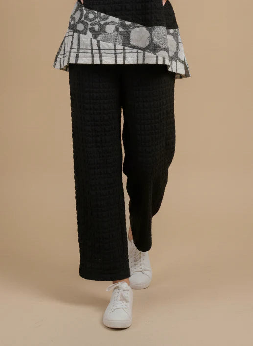 MOONLIGHT Black Textured Print Pant - P3829BIG