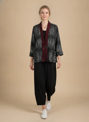 MOONLIGHT Black, Red, and White One Button Mesh 3/4 Sleeve Jacket - 4310