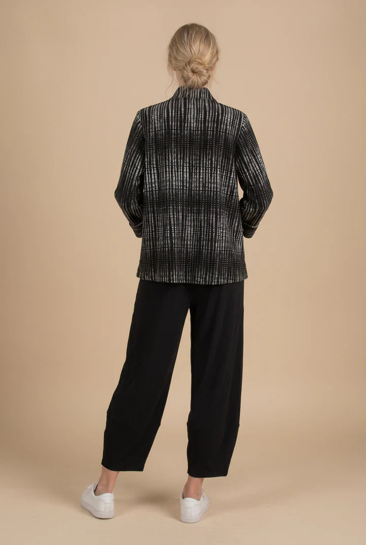 MOONLIGHT Black, Red, and White One Button Mesh 3/4 Sleeve Jacket - 4310