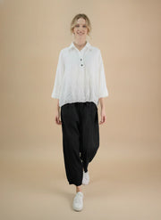 MOONLIGHT White Button Down Top w/ 3/4 Sleeves - 4328TAF