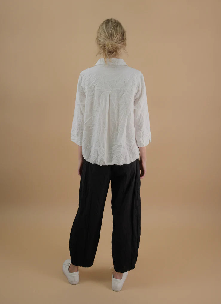 MOONLIGHT White Button Down Top w/ 3/4 Sleeves - 4328TAF