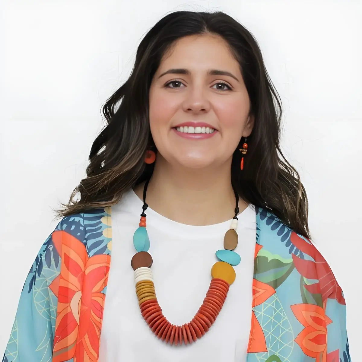 SYLCA Orange Calista Statement Necklace