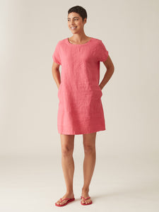 CUT LOOSE - Solid Linen Shift Dress  - BLACK (NOT WATERMELON)