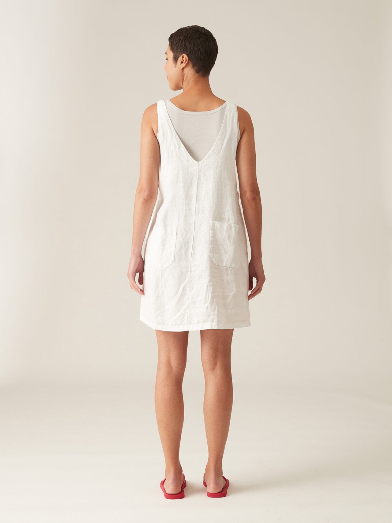 CUT LOOSE - Solid Linen Dress Overalls - 4400315