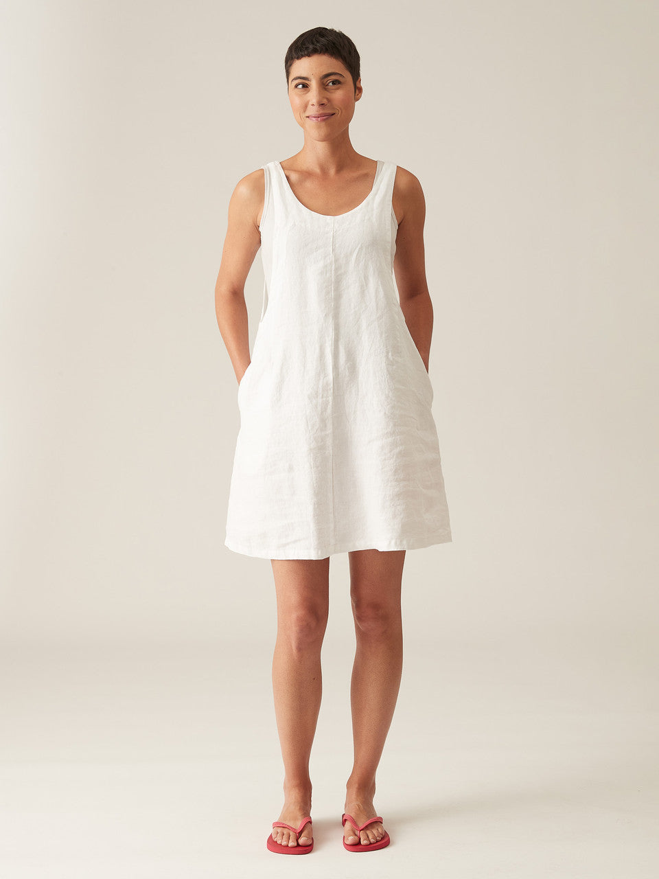 CUT LOOSE - Solid Linen Dress Overalls - 4400315