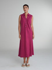 CUT LOOSE - Solid Linen Bias Placket Dress - 4400325