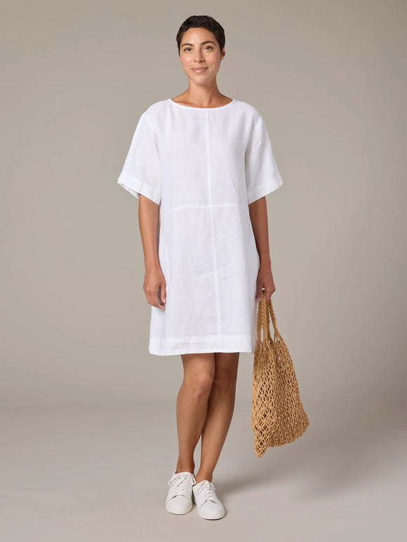 CUT LOOSE Solid Linen Relaxed Dress - 4401143