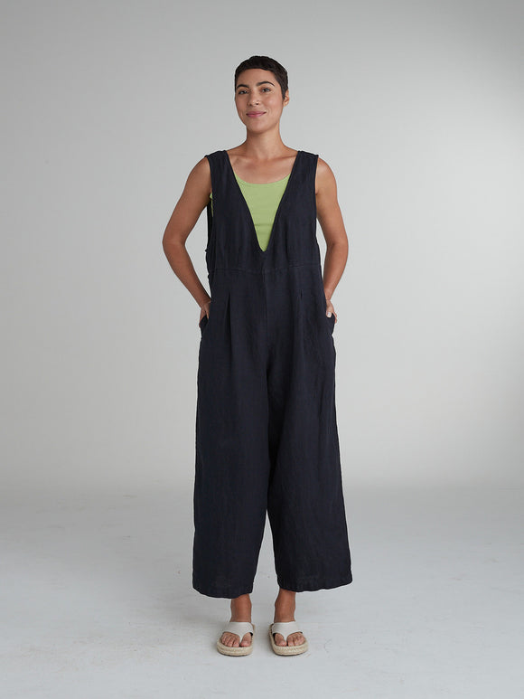 CUT LOOSE - Solid Linen Overalls - 4402217Sp