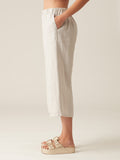 CUT LOOSE - Solid Linen Easy Crop Pant- BLACK (NOT ALUMINUM)