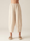 CUT LOOSE - Solid Linen Lantern Pant- BLACK (NOT JICAMA)