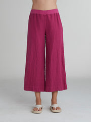 CUT LOOSE - Solid Linen Crop Pant - 4402754
