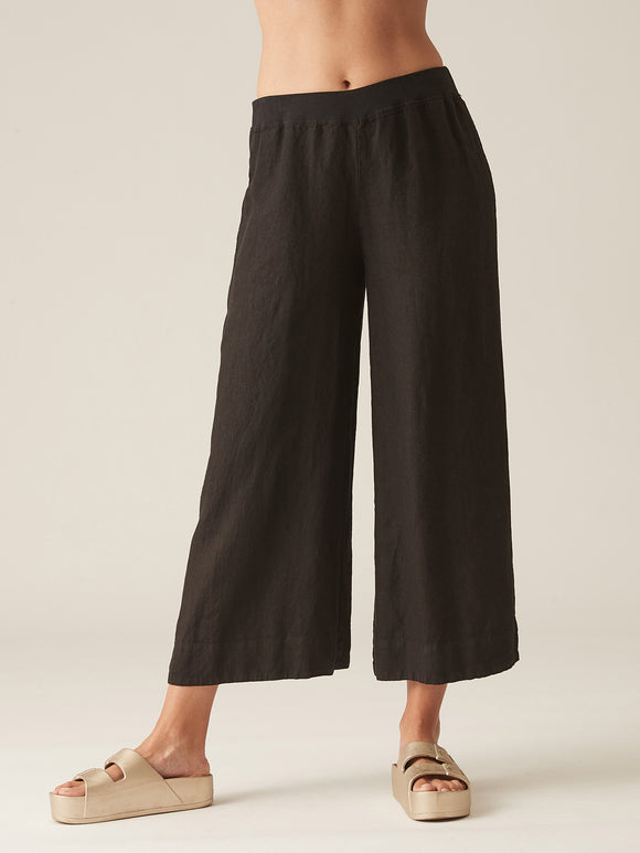 CUT LOOSE - Solid Linen Crop Pant