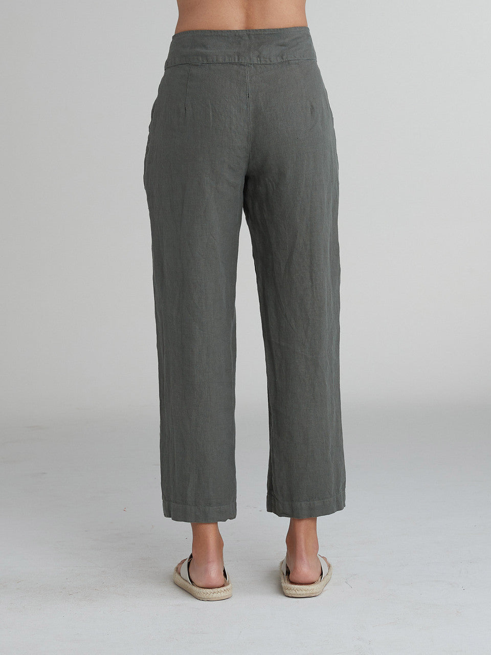 CUT LOOSE - Solid Linen Button Trouser - 4402853