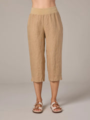 CUT LOOSE Solid Linen Capri - 4402914