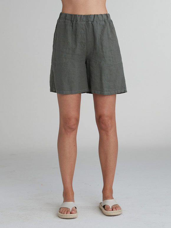 CUT LOOSE - Solid Linen Easy Shorts - 4403103Sp