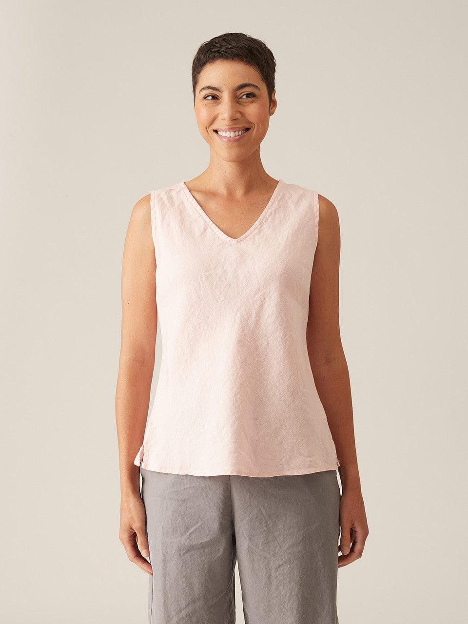 CUT LOOSE - Solid Linen Bias Tank - 4405103