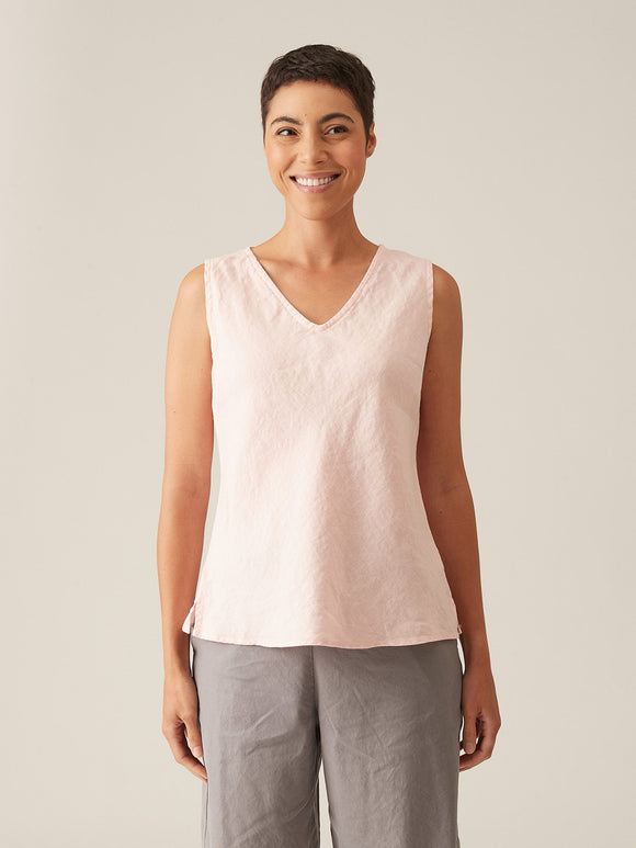 CUT LOOSE - Solid Linen Bias Tank- BLACK (NOT PINKSALT)