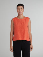 CUT LOOSE - Solid Linen Wide Facing Shell - 4405331