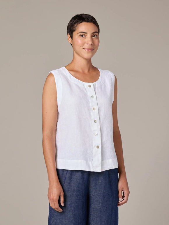 CUT LOOSE Solid Linen Vest - 4405873